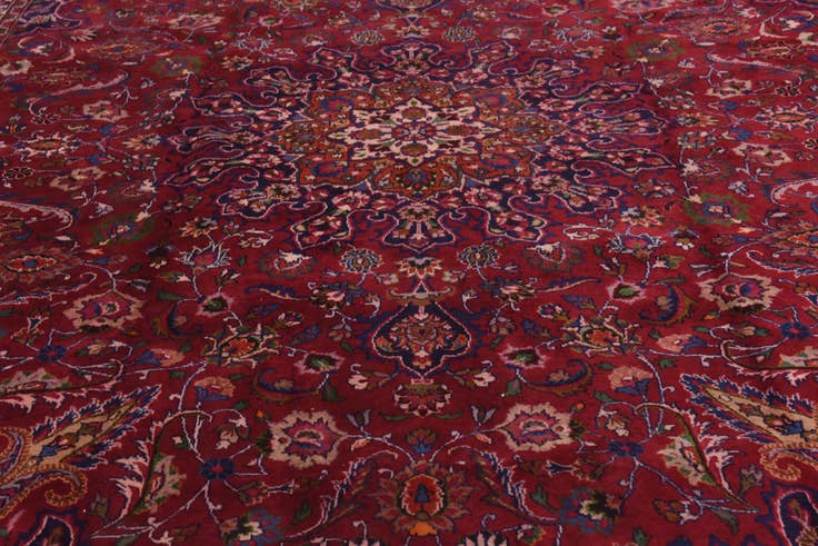 Detail image of 10' x 12' 10 Hand Knotted Mashad Persian Wool Rug