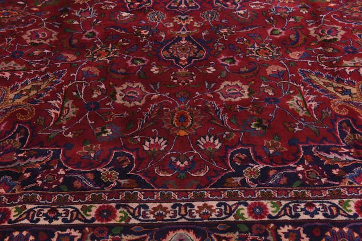 10' x 12' 10 Hand Knotted Mashad Persian Wool Rug