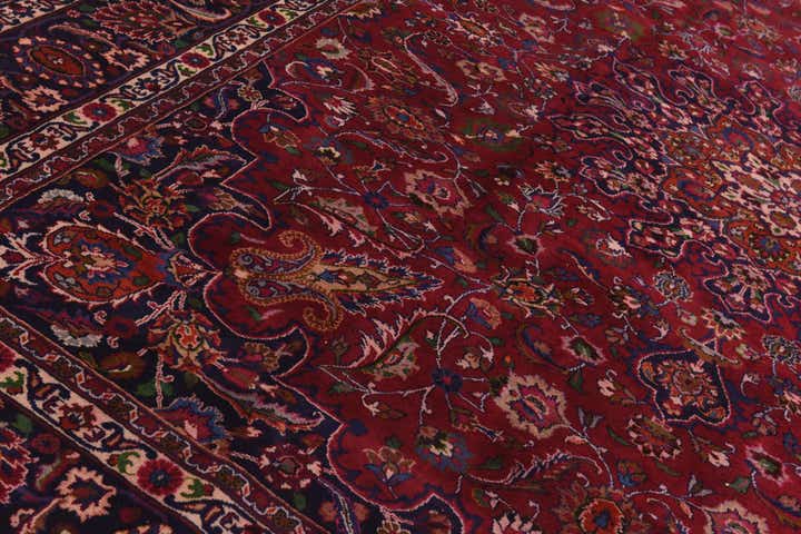 10' x 12' 10 Hand Knotted Mashad Persian Wool Rug