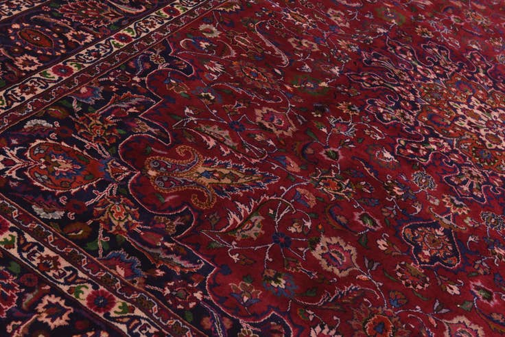 Detail image of 10' x 12' 10 Hand Knotted Mashad Persian Wool Rug