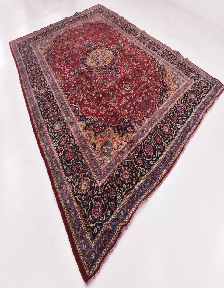 Detail image of 9' 9 x 12' 9 Hand Knotted Mashad Persian Wool Rug