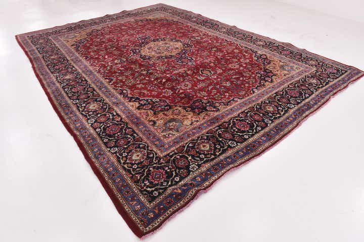 9' 9 x 12' 9 Hand Knotted Mashad Persian Wool Rug