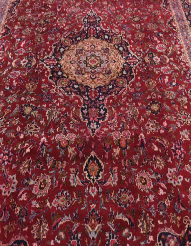 Detail image of 9' 9 x 12' 9 Hand Knotted Mashad Persian Wool Rug
