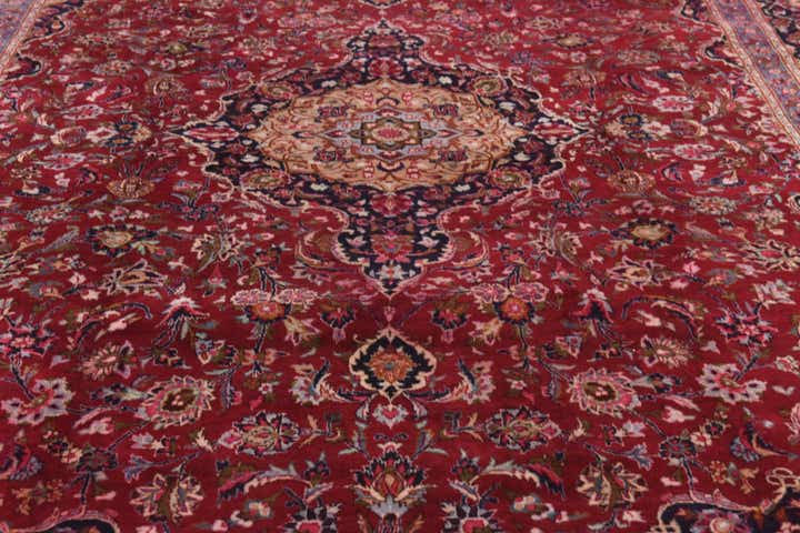 9' 9 x 12' 9 Hand Knotted Mashad Persian Wool Rug