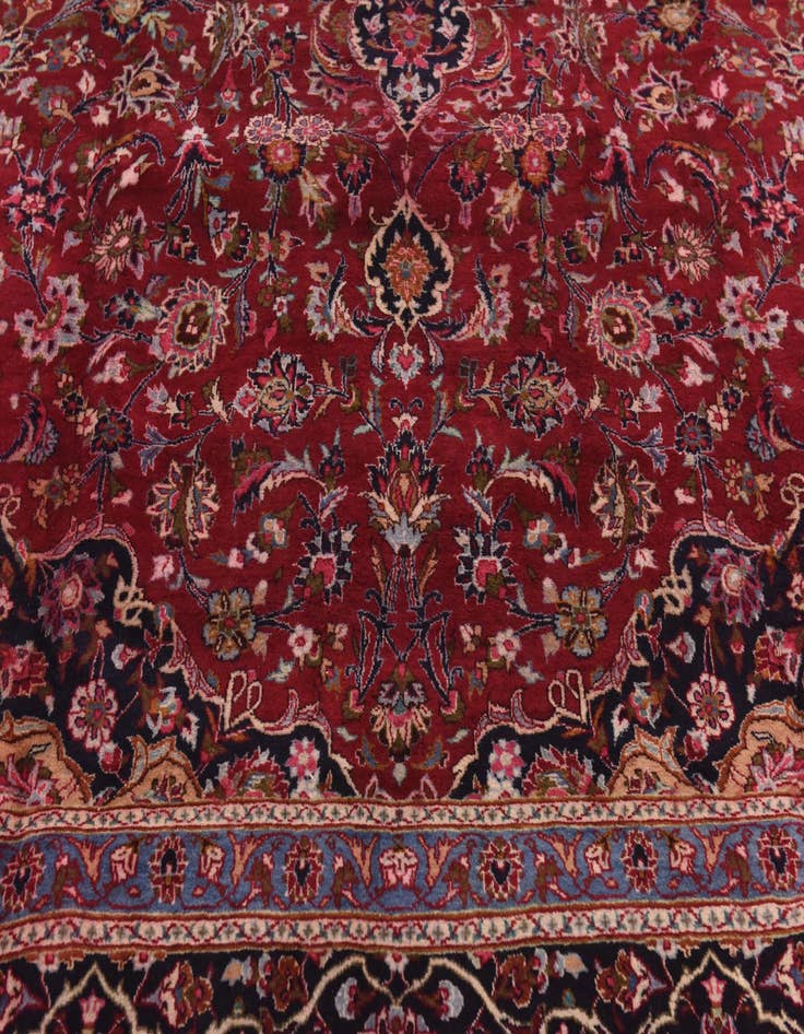 Detail image of 9' 9 x 12' 9 Hand Knotted Mashad Persian Wool Rug