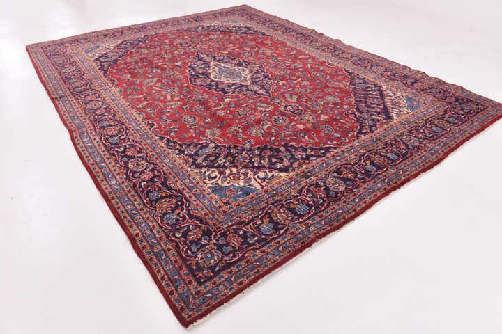 9' 7 x 12' 4 Hand Knotted Mashad Persian Wool Rug