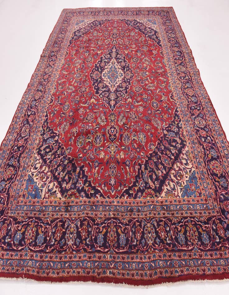 Detail image of 9' 7 x 12' 4 Hand Knotted Mashad Persian Wool Rug