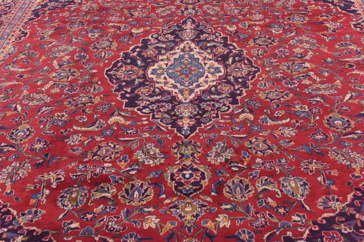 9' 7 x 12' 4 Hand Knotted Mashad Persian Wool Rug