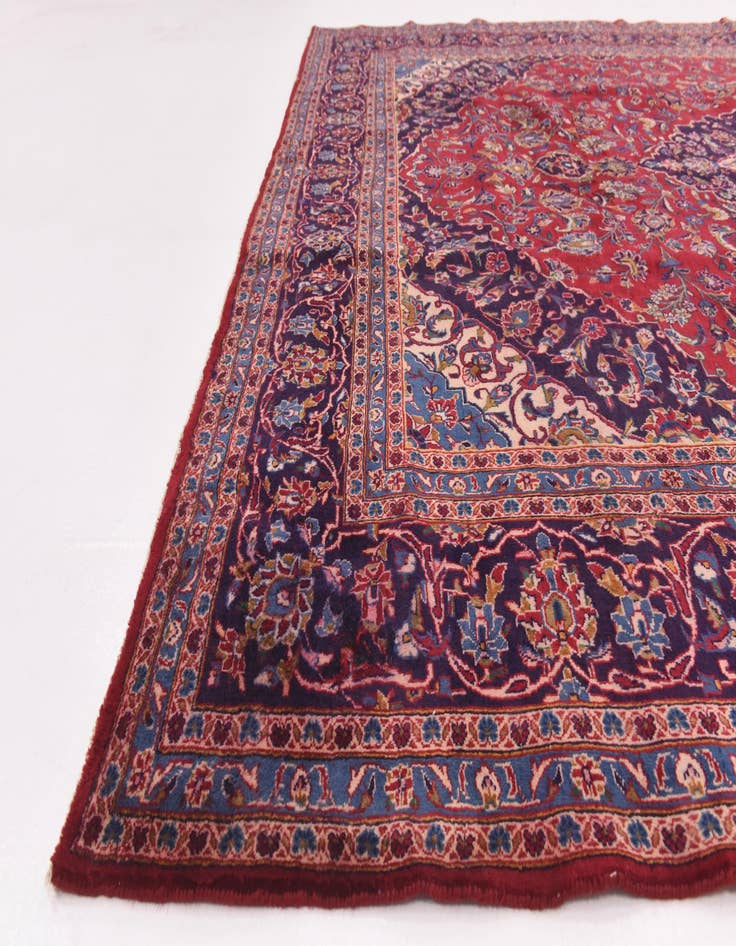 Detail image of 9' 7 x 12' 4 Hand Knotted Mashad Persian Wool Rug