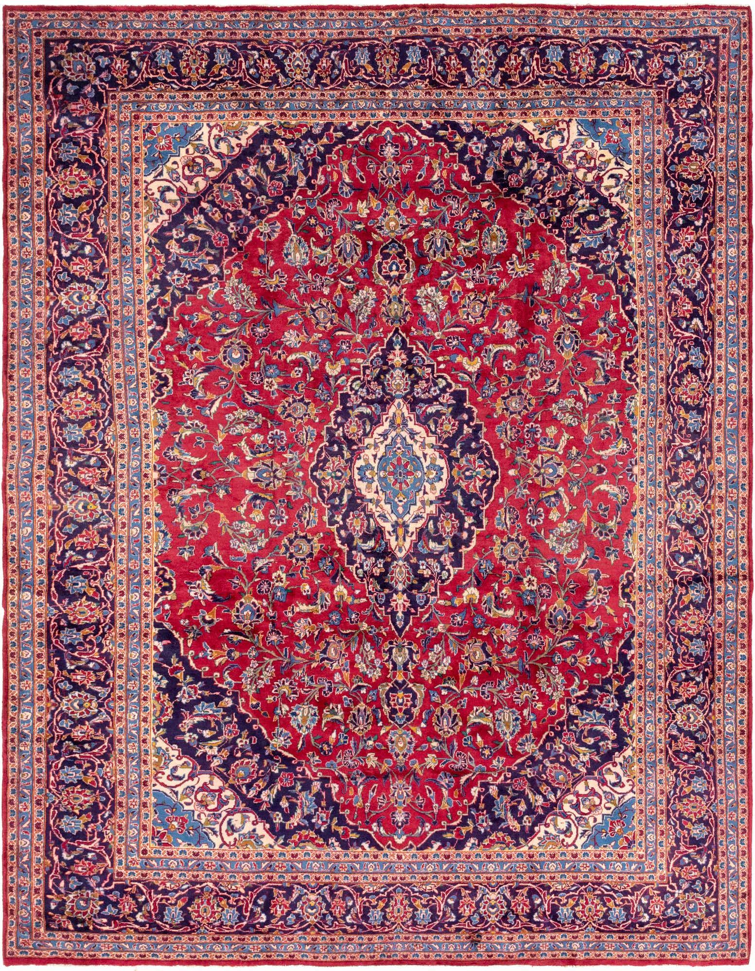 9' 7 x 12' 4 Hand Knotted Mashad Persian Wool Rug