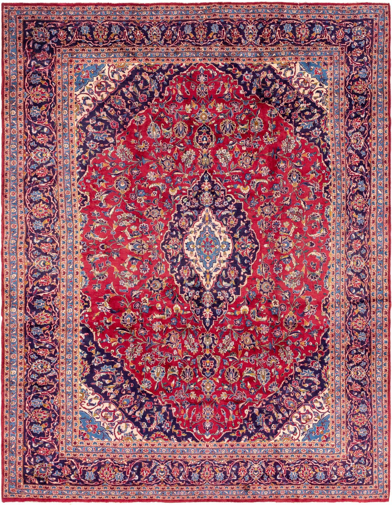 9' 7 x 12' 4 Hand Knotted Mashad Persian Wool Rug