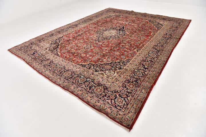9' 6 x 12' 4 Hand Knotted Mashad Persian Wool Rug