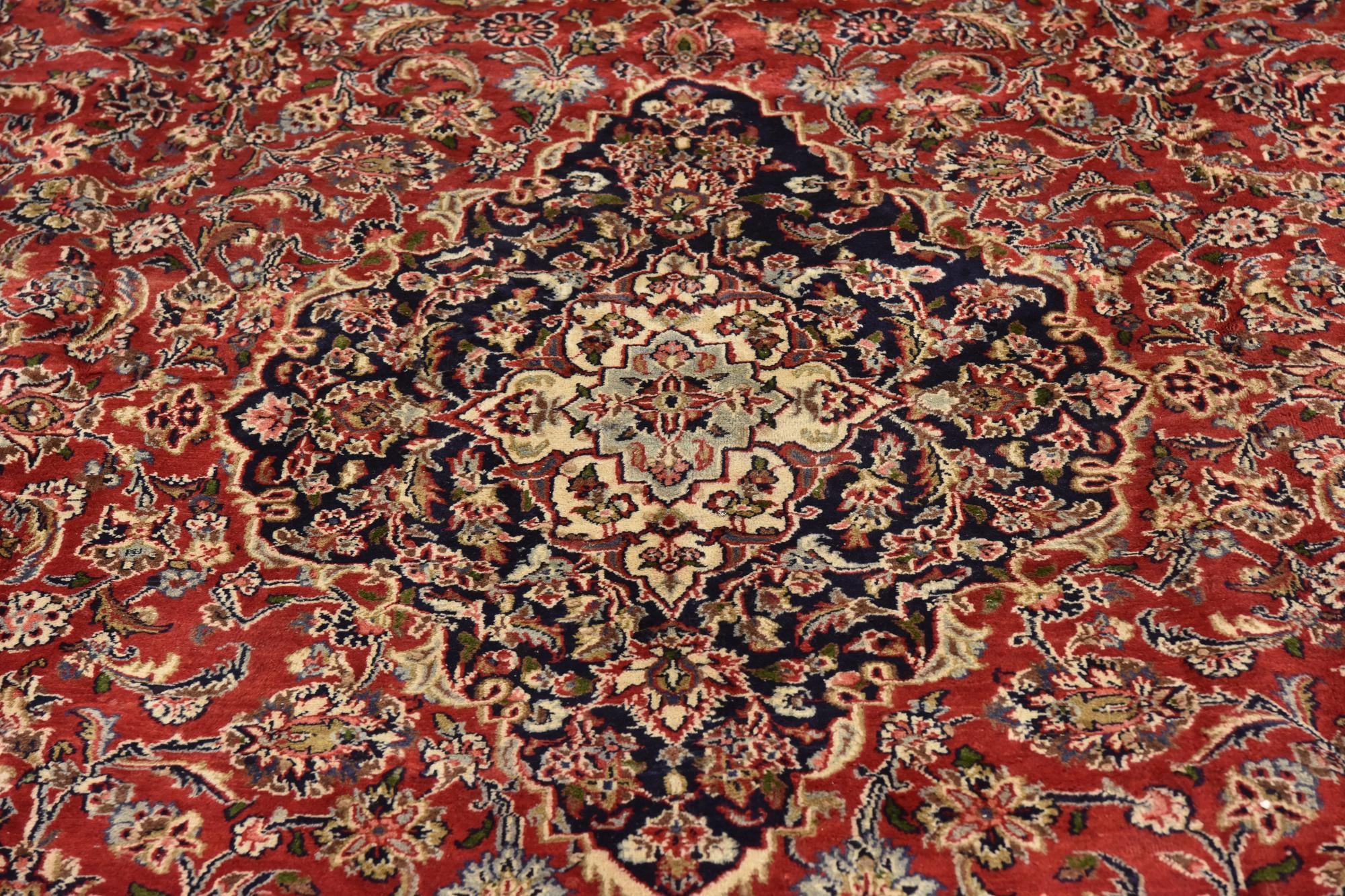 9' 6 x 12' 4 Hand Knotted Mashad Persian Wool Rug
