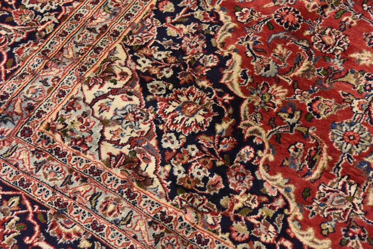 Detail image of 9' 6 x 12' 4 Hand Knotted Mashad Persian Wool Rug