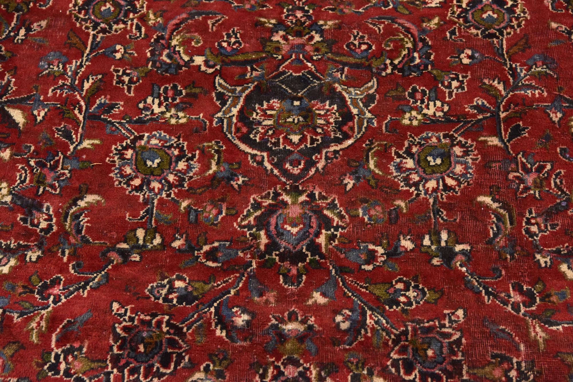 9' 10 x 12' 7 Hand Knotted Mashad Persian Wool Rug