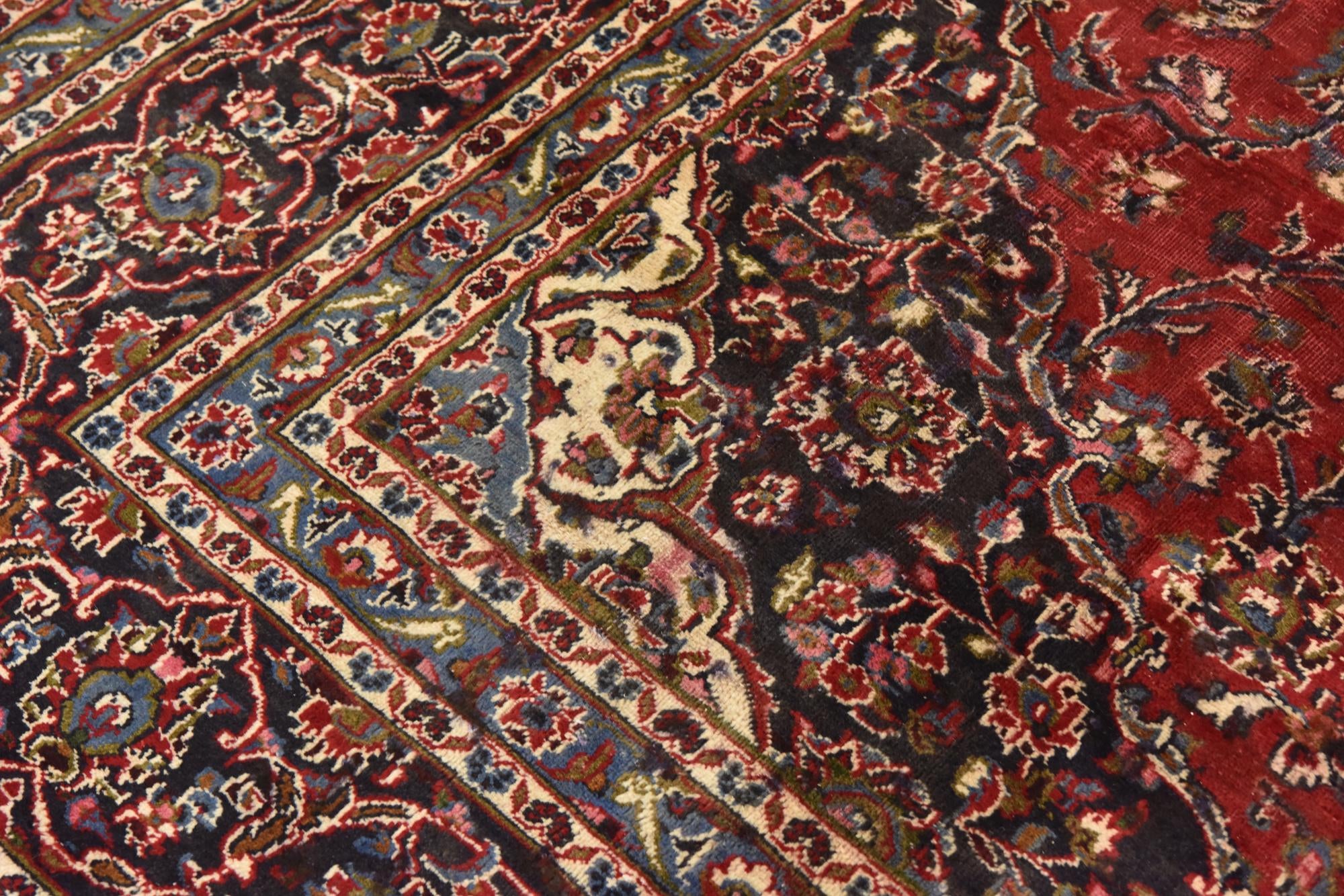9' 10 x 12' 7 Hand Knotted Mashad Persian Wool Rug
