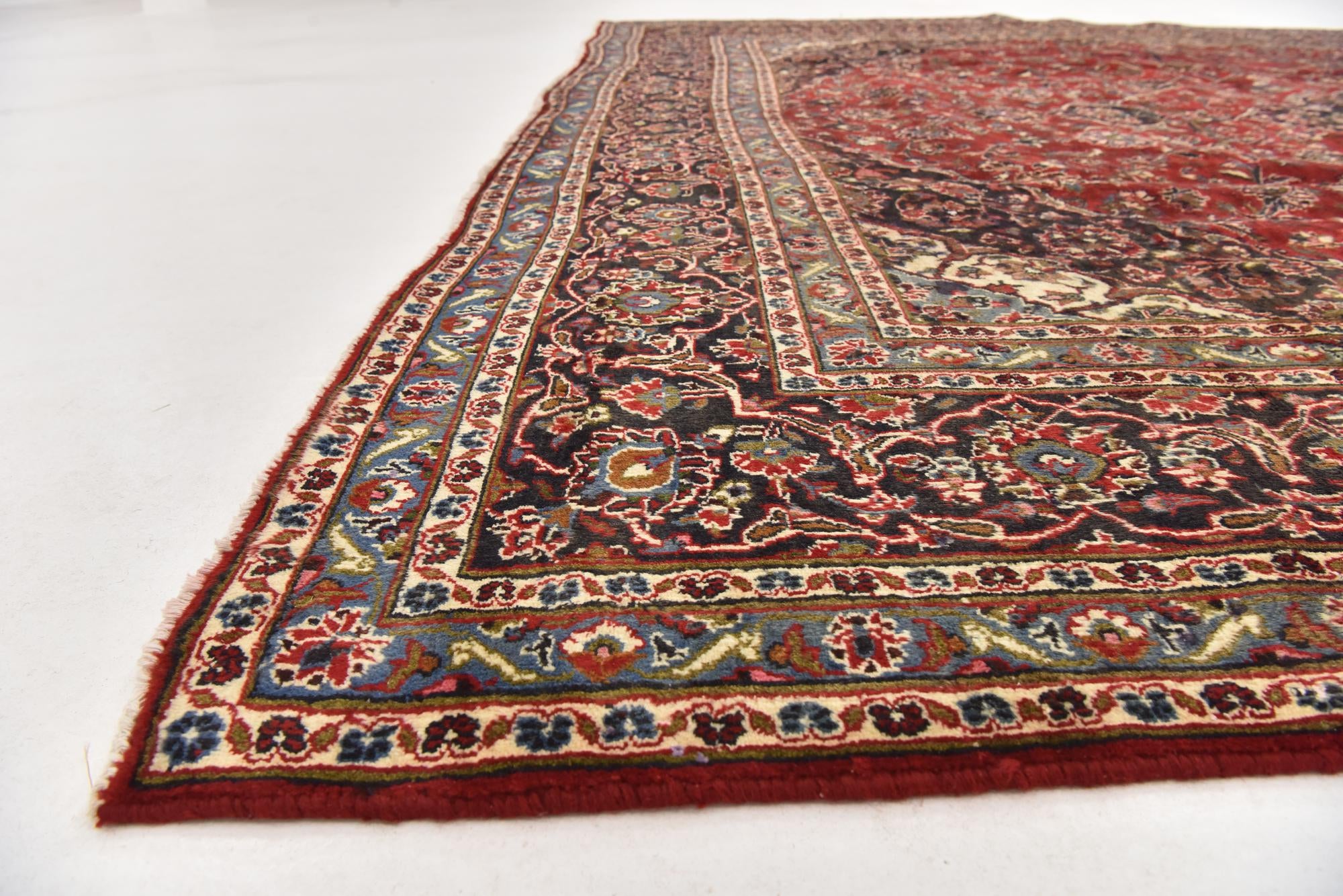 9' 10 x 12' 7 Hand Knotted Mashad Persian Wool Rug