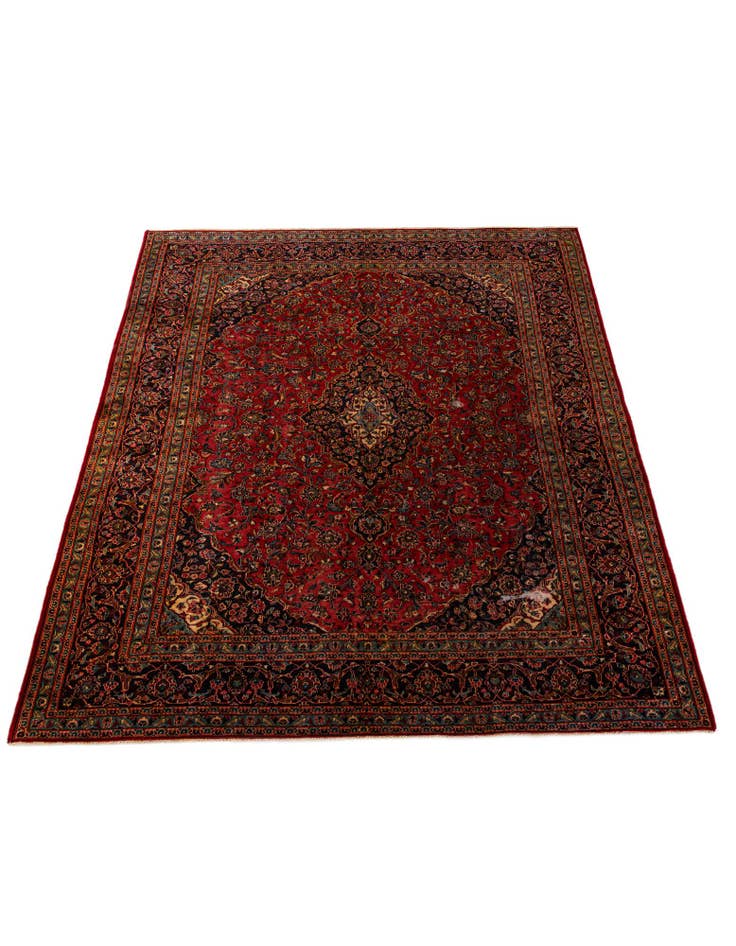 Detail image of 9' 6 x 12' 10 Hand Knotted Mashad Persian Wool Rug