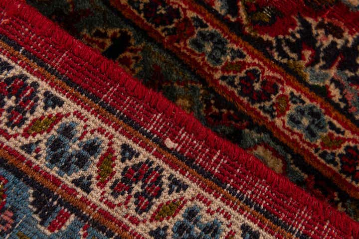 9' 6 x 12' 10 Hand Knotted Mashad Persian Wool Rug