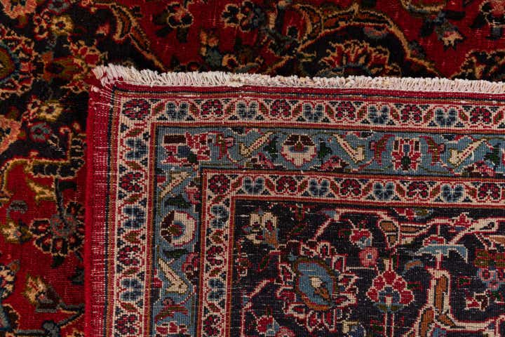 9' 6 x 12' 10 Hand Knotted Mashad Persian Wool Rug