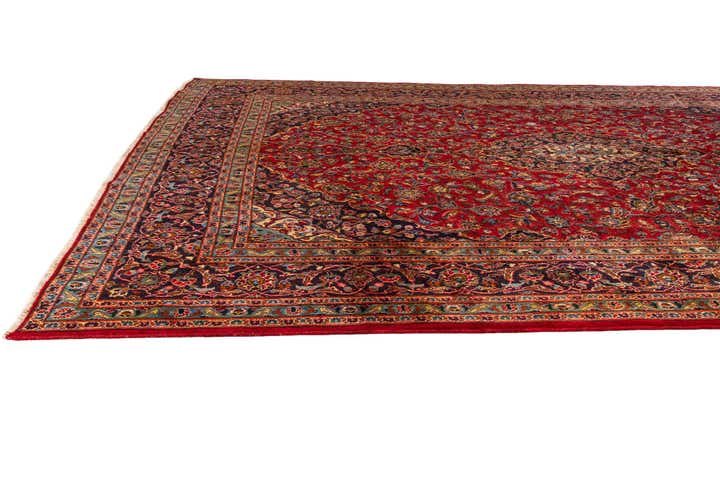 9' 6 x 12' 10 Hand Knotted Mashad Persian Wool Rug