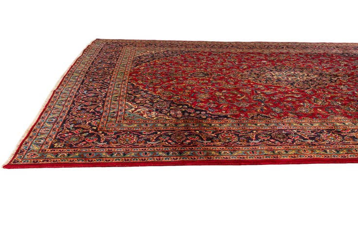 Detail image of 9' 6 x 12' 10 Hand Knotted Mashad Persian Wool Rug