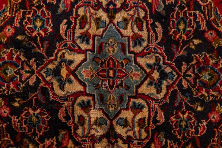 Detail image of 9' 6 x 12' 10 Hand Knotted Mashad Persian Wool Rug