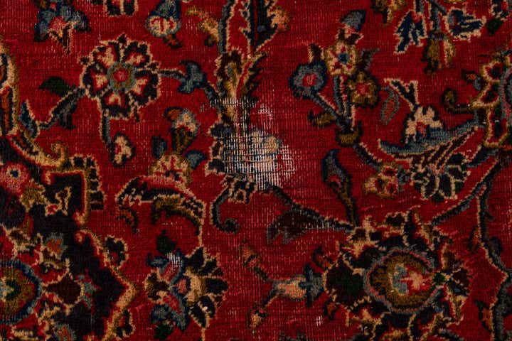 9' 6 x 12' 10 Hand Knotted Mashad Persian Wool Rug