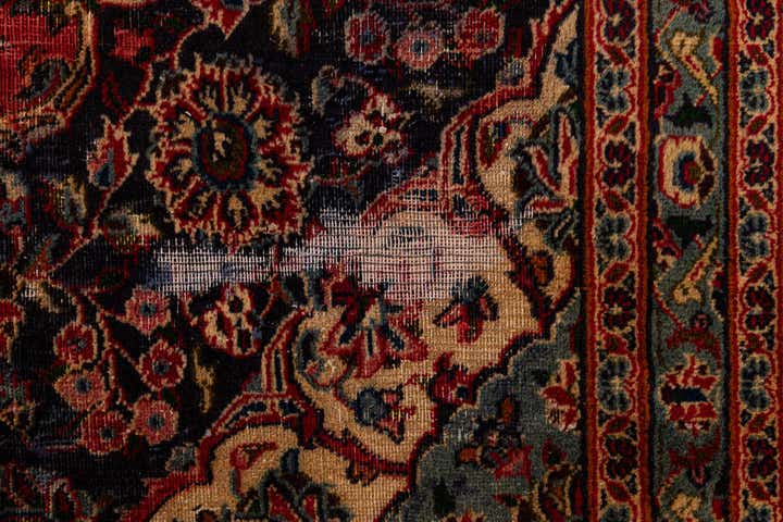9' 6 x 12' 10 Hand Knotted Mashad Persian Wool Rug