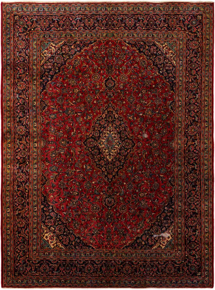 9' 6 x 12' 10 Hand Knotted Mashad Persian Wool Rug