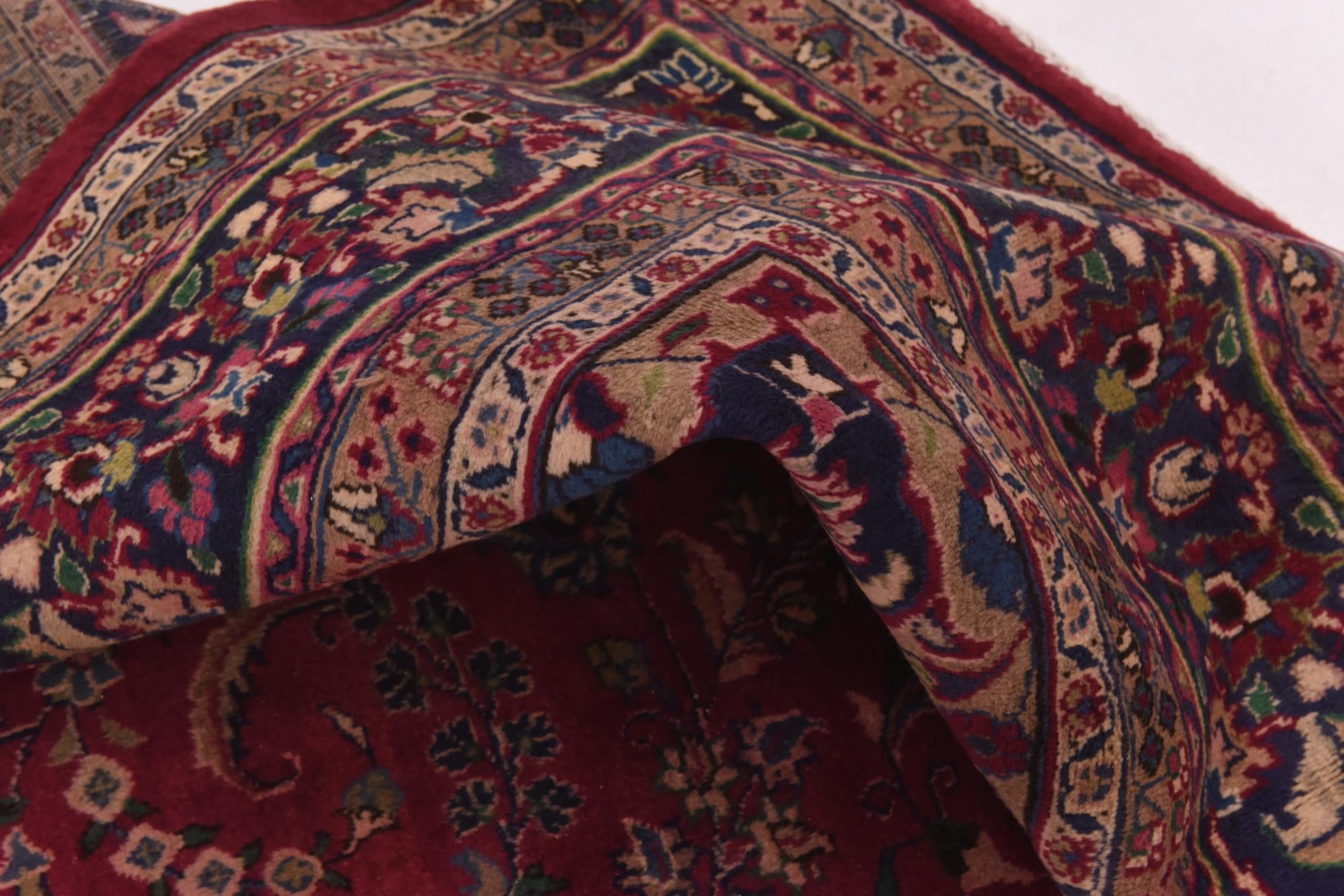 9' 9 x 12' 8 Hand Knotted Mashad Persian Wool Rug