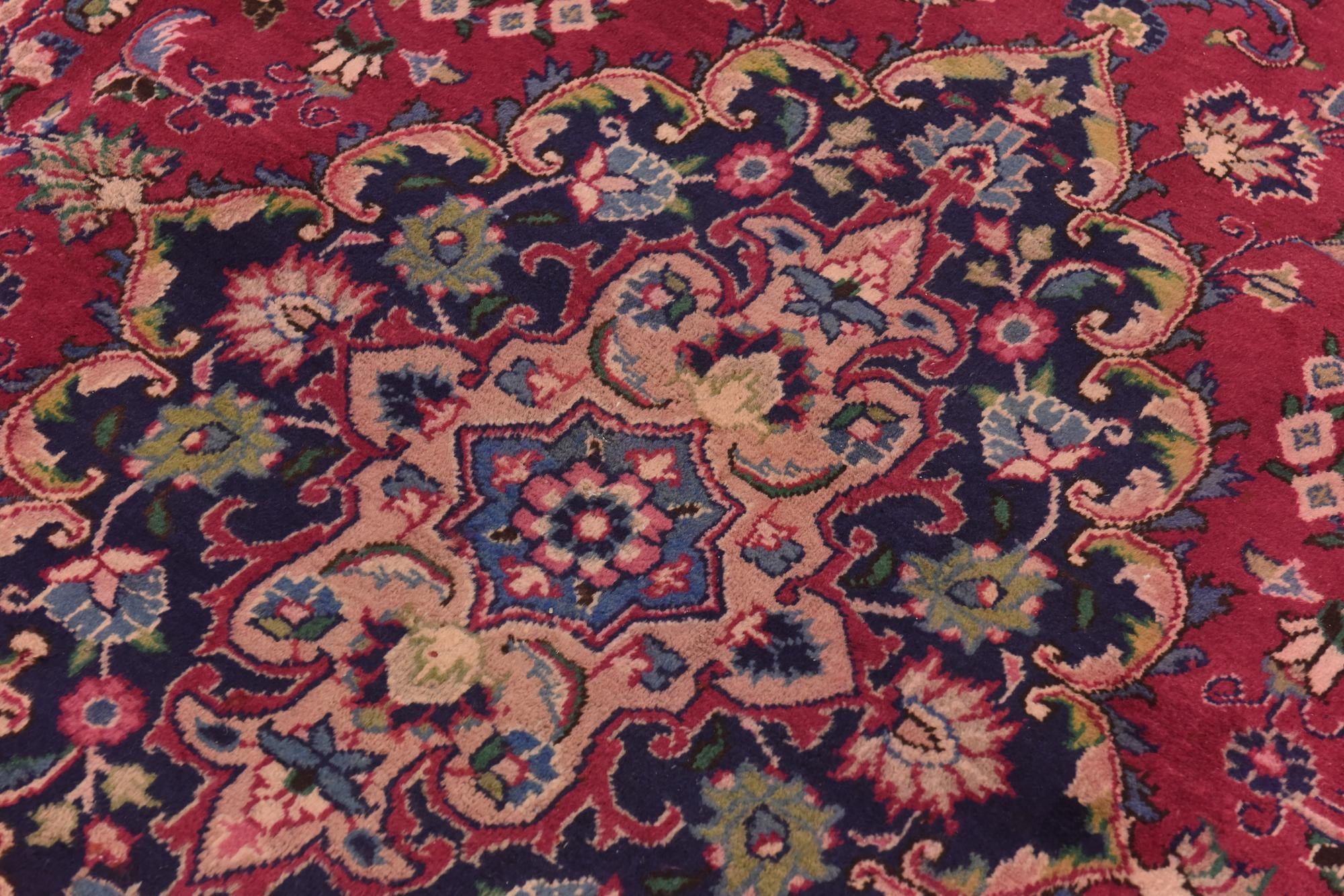 9' 9 x 12' 8 Hand Knotted Mashad Persian Wool Rug