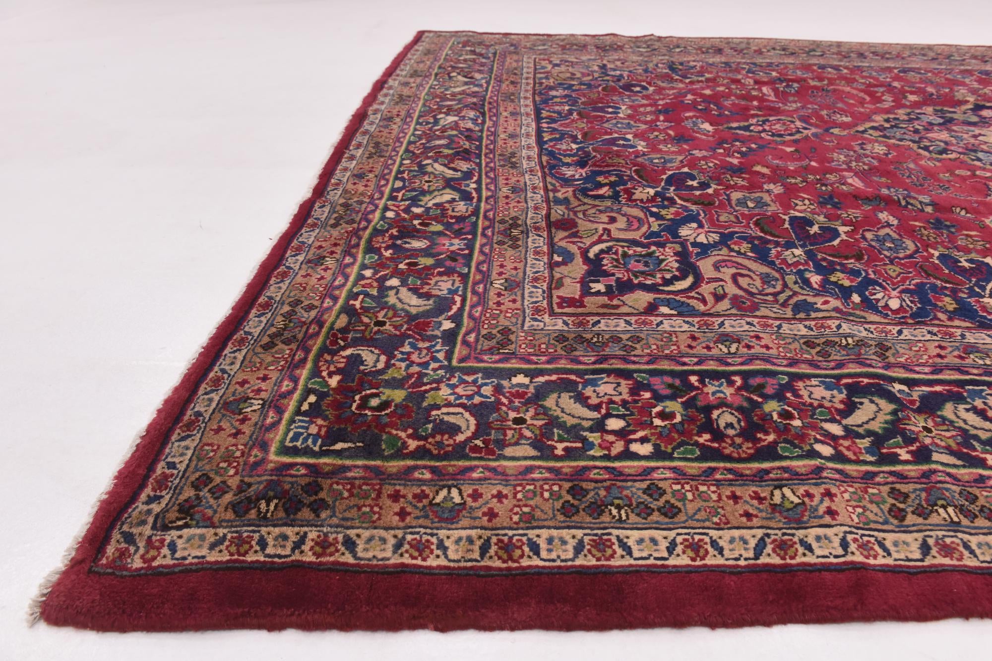 9' 9 x 12' 8 Hand Knotted Mashad Persian Wool Rug