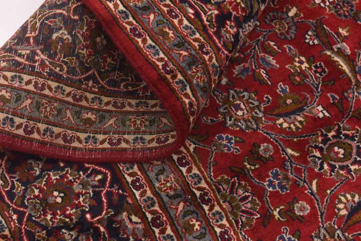 9' 7 x 12' 4 Hand Knotted Mashad Persian Wool Rug