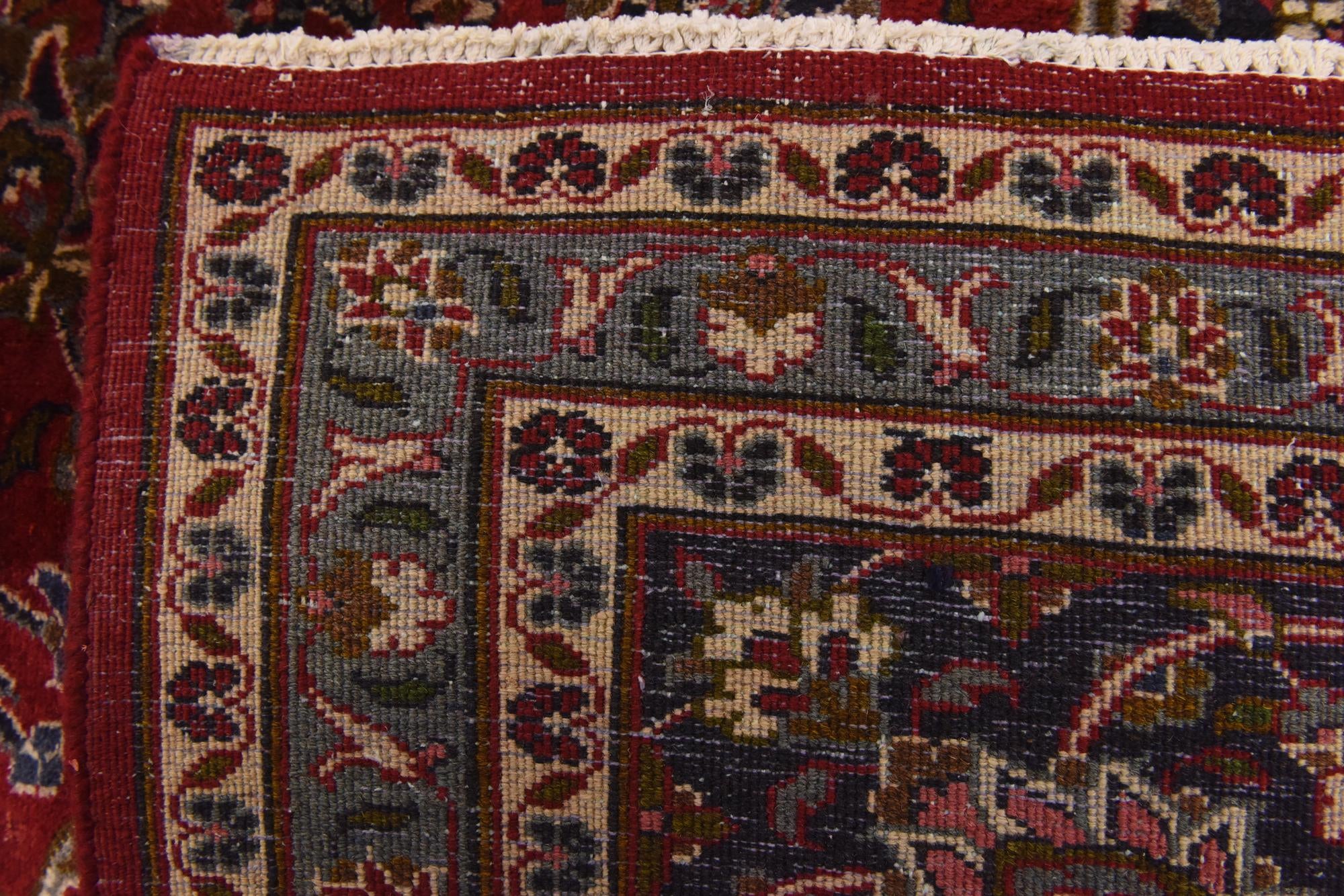 9' 7 x 12' 4 Hand Knotted Mashad Persian Wool Rug