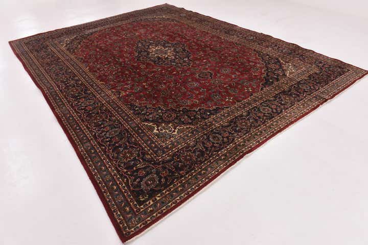 9' 7 x 12' 4 Hand Knotted Mashad Persian Wool Rug