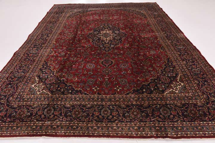 9' 7 x 12' 4 Hand Knotted Mashad Persian Wool Rug