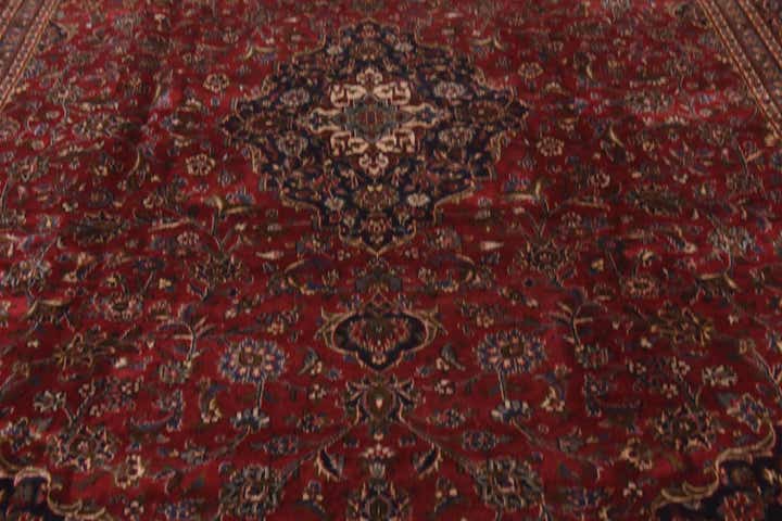 9' 7 x 12' 4 Hand Knotted Mashad Persian Wool Rug