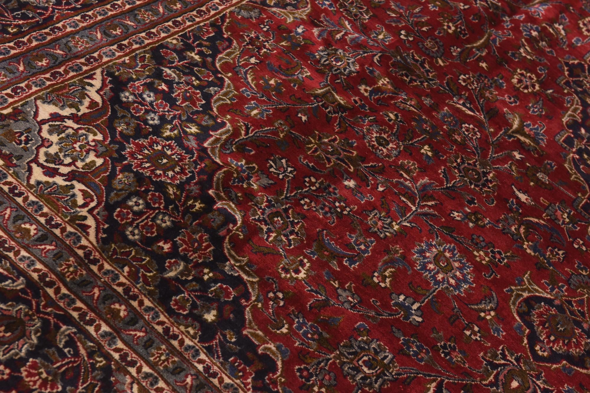 9' 7 x 12' 4 Hand Knotted Mashad Persian Wool Rug