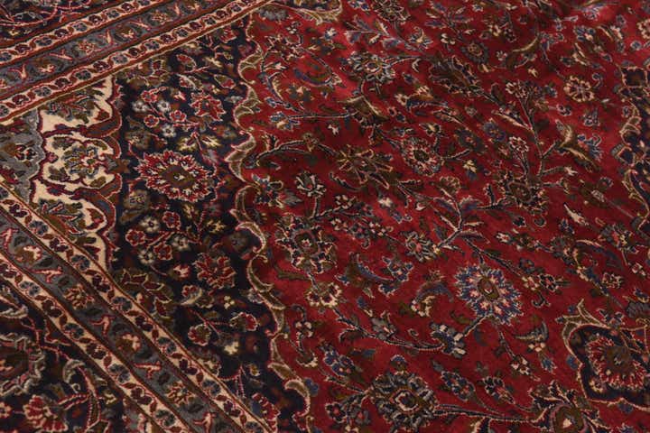 9' 7 x 12' 4 Hand Knotted Mashad Persian Wool Rug