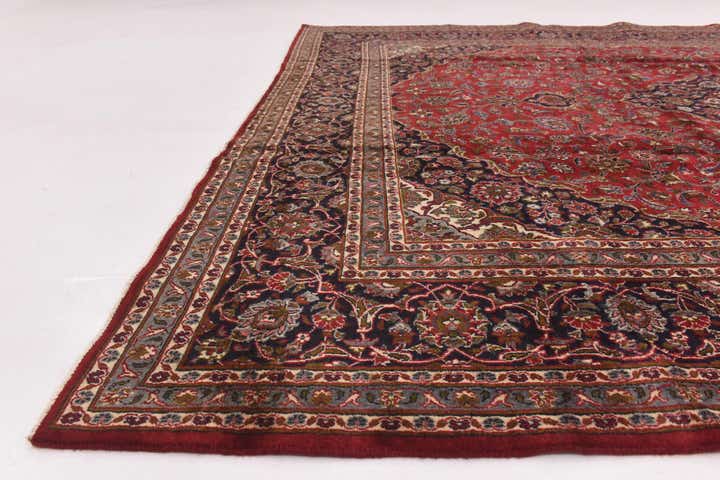 9' 7 x 12' 4 Hand Knotted Mashad Persian Wool Rug