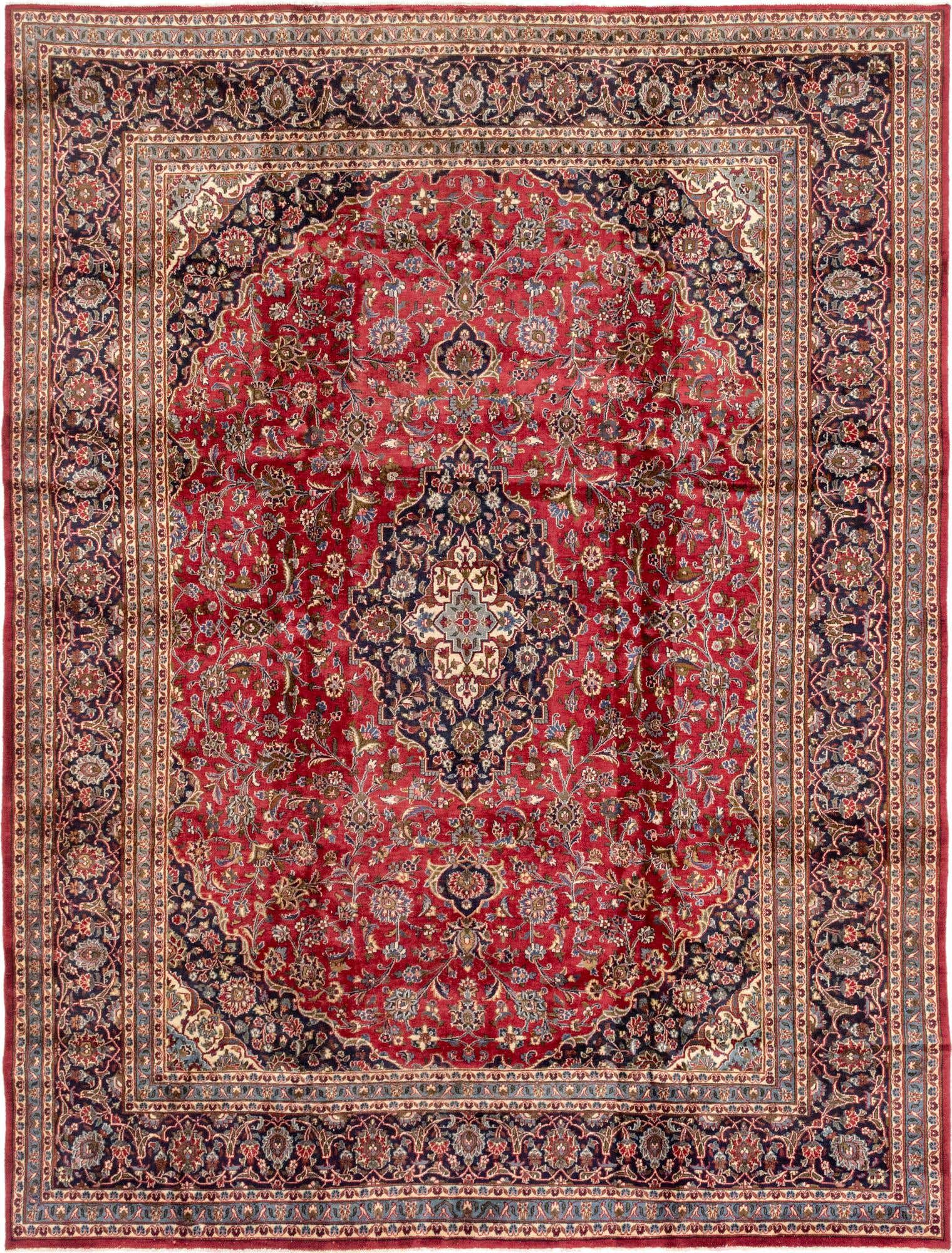 9' 7 x 12' 4 Hand Knotted Mashad Persian Wool Rug