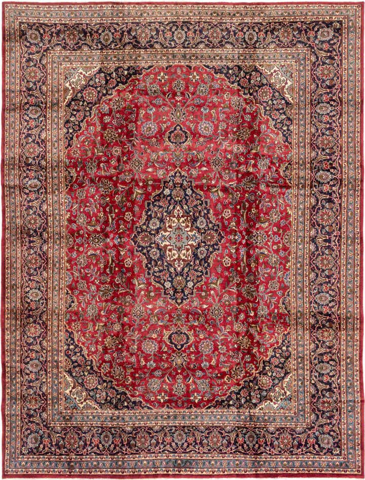 9' 7 x 12' 4 Hand Knotted Mashad Persian Wool Rug