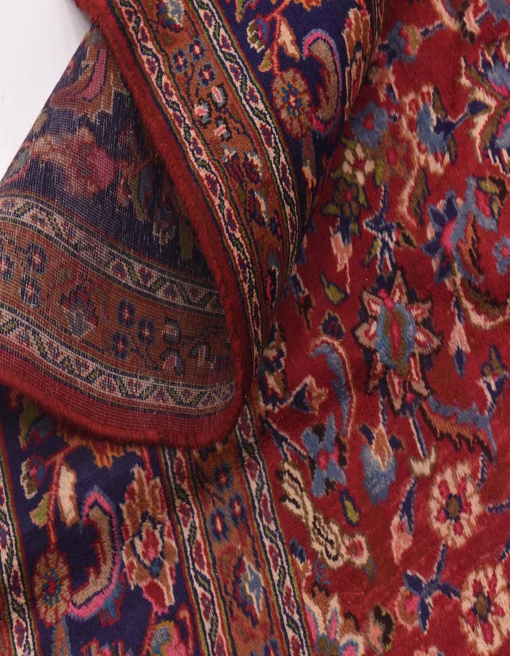 Detail image of 9' 7 x 12' 6 Hand Knotted Mashad Persian Wool Rug