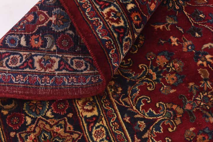 9' 7 x 12' 8 Hand Knotted Mashad Persian Wool Rug