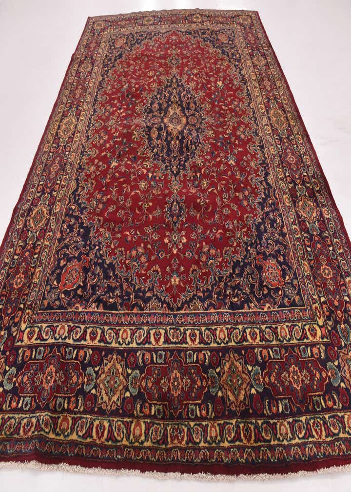 9' 7 x 12' 8 Hand Knotted Mashad Persian Wool Rug