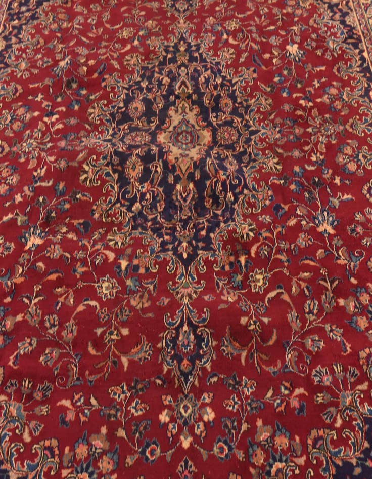 Detail image of 9' 7 x 12' 8 Hand Knotted Mashad Persian Wool Rug
