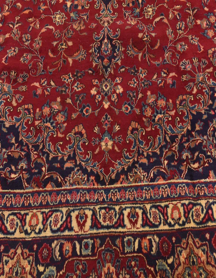 Detail image of 9' 7 x 12' 8 Hand Knotted Mashad Persian Wool Rug