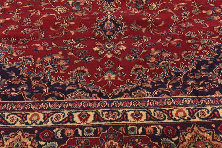 9' 7 x 12' 8 Hand Knotted Mashad Persian Wool Rug