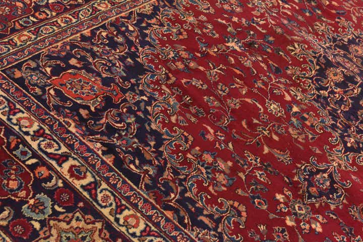 9' 7 x 12' 8 Hand Knotted Mashad Persian Wool Rug
